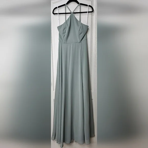 Lulus Absolutely Breathtaking Sleeveless Sage Brush Maxi Dress, Size Medium - Picture 9 of 11